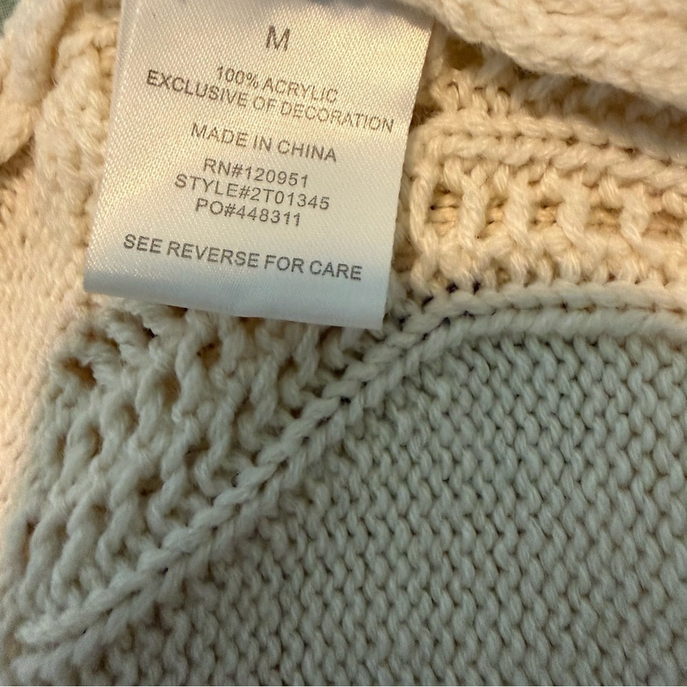 Pink Rose Cream Knit Cropped Tank with Purple Floral Accents - Picture 5 of 6